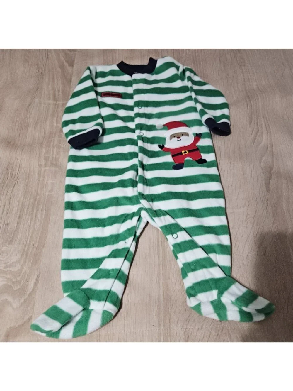 Lot Of 6 Carters Fleece Footed Pjs Pajamas Size 3-6 Months Boys Cozy Santa Moose